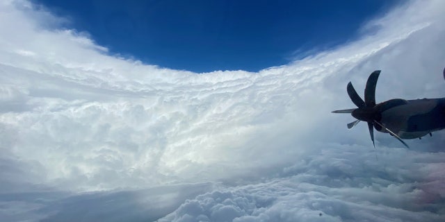The "stadium effect" of Hurricane Epsilon can be seen on Wednesday, Oct. 21, 2020.