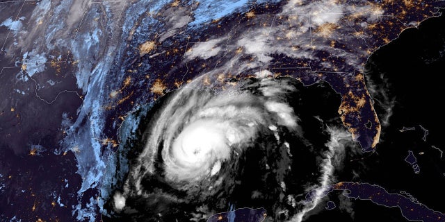 Hurricane Zeta can be seen over the Gulf of Mexico on Wednesday, Okt.. 28, 2020.