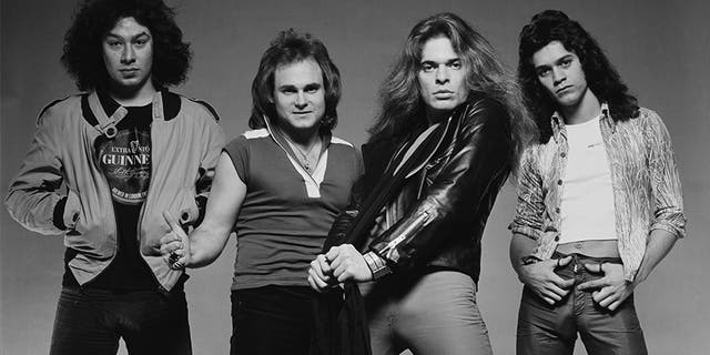 Van Halen in London in May 1978. From left: Alex Van Halen, Michael Anthony, David Lee Roth, Eddie Van Halen.