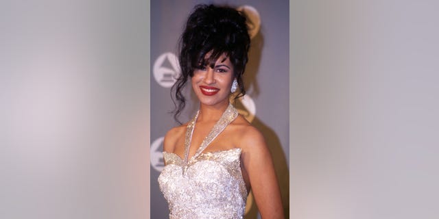 Selena in the press room at the 1994 Grammy Awards in New York City, New York.