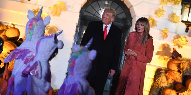 In years past, the president and first lady would personally dole out the candy. (Olivier Douliery/AFP via Getty Images)