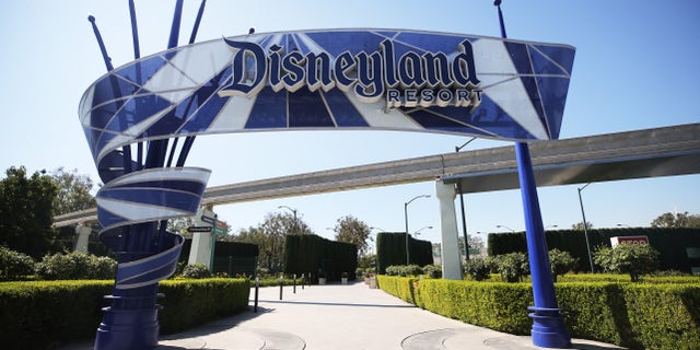 An entrance area to Disneyland stands empty on Sept. 30, 2020, in Anaheim, Calif. (Mario Tama/Getty Images)