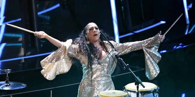 Sheila E. performs onstage at the 2020 Billboard Music Awards.(Photo by Kevin Mazur/BBMA2020/Getty Images for dcp)