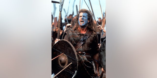 Mel Gibson in a scene from the film "Braveheart" in 1995