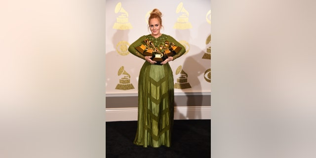 Adele at the 2017 Grammy awards. 
