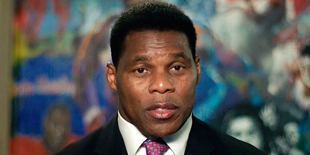 Herschel Walker speaks from Westlake, Texas, during the first night of the Republican National Convention, Aug. 24, 2020. (Committee on Arrangements for the 2020 Republican National Committee via AP)