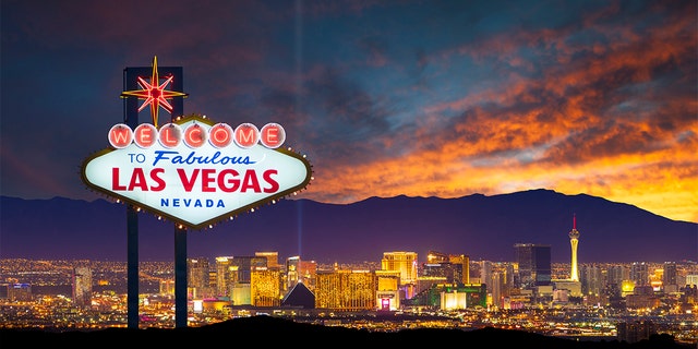 The world famous Las Vegas city skyline.