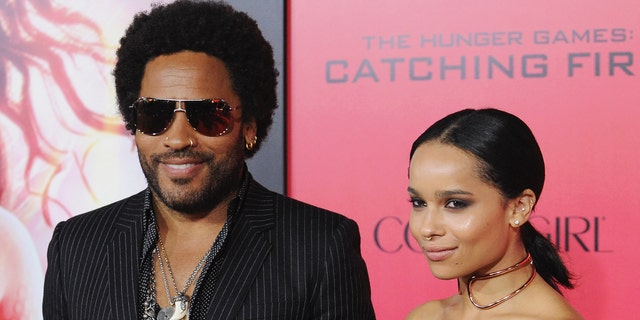 Lenny Kravitz and Zoe Kravitz at the Los Angeles premiere of 'The Hunger Games: Catching Fire' in 2013. (Photo by Jon Kopaloff/FilmMagic)