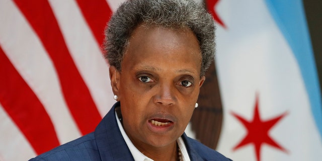 Chicago's Mayor Lori Lightfoot speaks during a science initiative event at the University of Chicago in Chicago. She unveiled a 10-day preparedness plan for Election Day on Friday. (REUTERS/Kamil Krzaczynski)