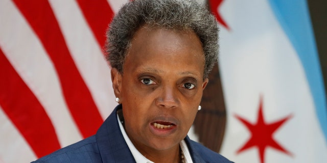 Chicago's Mayor Lori Lightfoot speaks during a science initiative event at the University of Chicago in Chicago. She unveiled a 10-day preparedness plan for Election Day on Friday. (REUTERS/Kamil Krzaczynski)