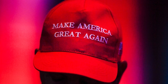 Kim McGahey wears a MAGA hat during the Western Conservative Summit on Friday, July 12, 2019.