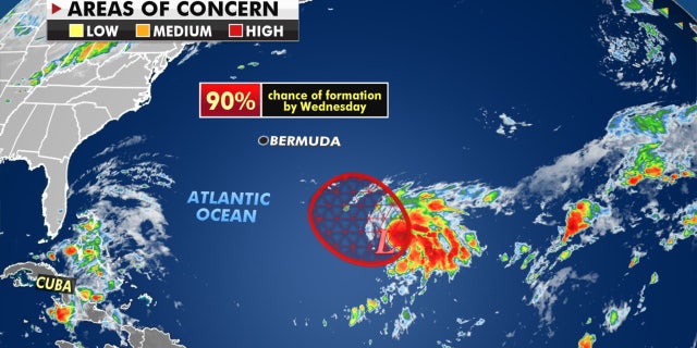There's a 90% chance a tropical system develops near Bermuda in the next five days.