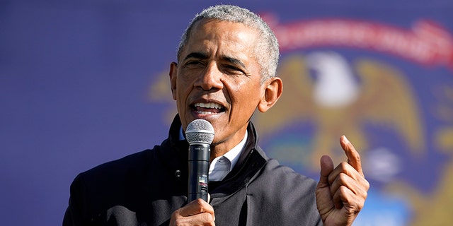 Former President Barack Obama speaks at a rally for Democratic presidential candidate former Vice President Joe Biden, at Northwestern High School in Flint, Mich., Oct. 31. (AP Photo/Andrew Harnik)