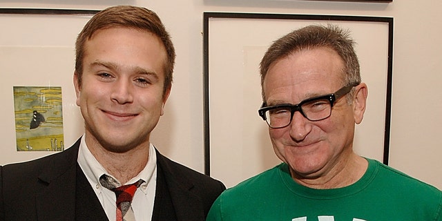 Zak Williams and Robin Williams attend the Timo Pre Fall 2009 Launch with Interview Magazine at Phillips De Pury on November 18, 2008 in New York City. (Photo by Jamie McCarthy/WireImage for Timo Wallets LLC)