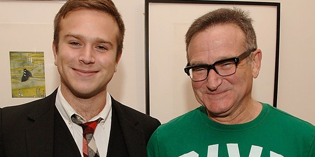 Zak Williams and Robin Williams attend the Timo Pre Fall 2009 Launch with Interview Magazine at Phillips De Pury on November 18, 2008 in New York City. (Photo by Jamie McCarthy/WireImage for Timo Wallets LLC)