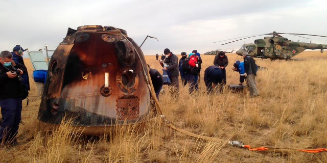 The Soyuz MS-16 capsule carrying NASA astronaut Chris Cassidy, and Roscosmos' Anatoly Ivanishin and Ivan Vagner landed on the steppes of Kazakhstan, southeast of the town of Dzhezkazgan, on Thursday.