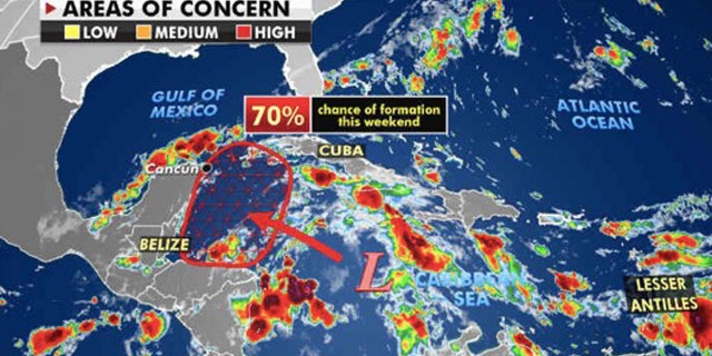 An area in the Caribbean is being monitored for possible tropical development by the weekend.