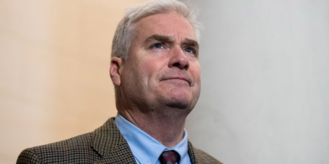 Rep. Tom Emmer, R-Minn., participates in the press conference following the House GOP leadership elections in the Longworth House Office Building on Wednesday, Nov. 14, 2018.