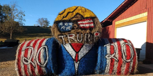 Adrian Powell, of Red Boiling Springs, rolled out a unique show of support on a hay bale over the weekend.