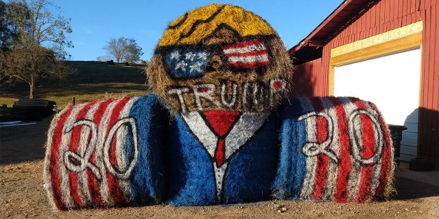 Adrian Powell, of Red Boiling Springs, rolled out a unique show of support on a hay bale over the weekend.