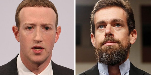 Facebook CEO Mark Zuckerberg (links) and Twitter CEO Jack Dorsey with testify before a Senate committee this week.