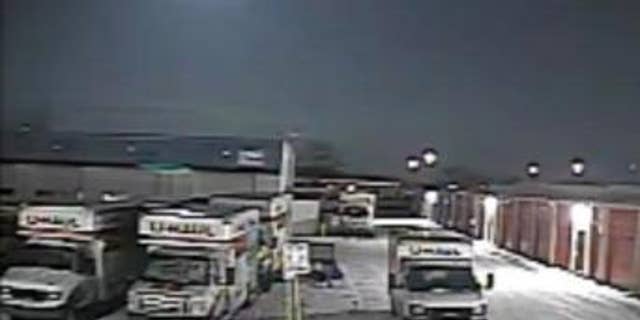 Security camera footage of the fireball in the sky over Toledo, Ohio (T. Masterson and the American Meteor Society)