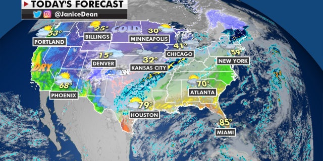 The national forecast for Monday, Oct. 26, 2020.