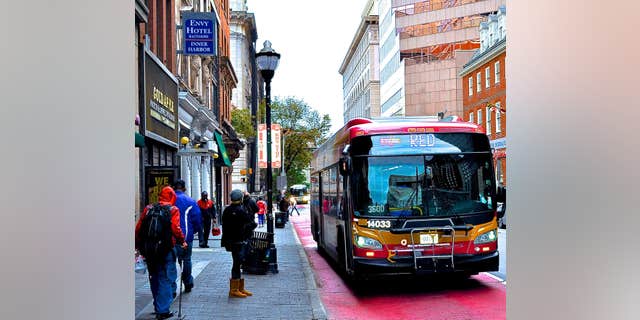 An MTA Maryland bus is seen in Baltimore. (MTA Maryland)