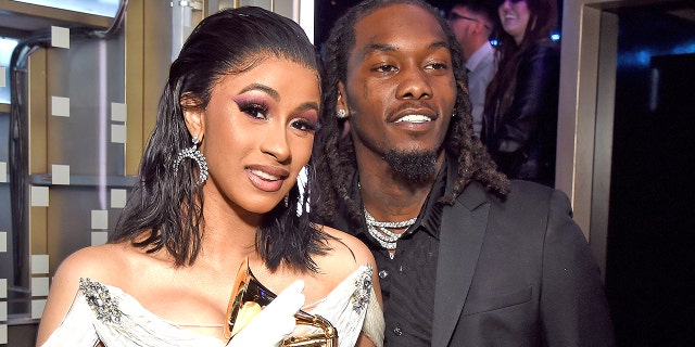 Cardi B and Offset filmed themselves driving through a rally of Trump supporters in Los Angeles.