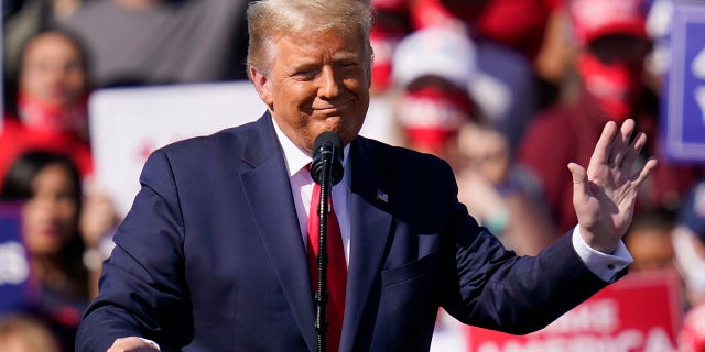 President Donald Trump speaks at a campaign rally Wednesday, Oct. 28, 2020, in Bullhead City, Ariz. (AP Photo/John Locher)