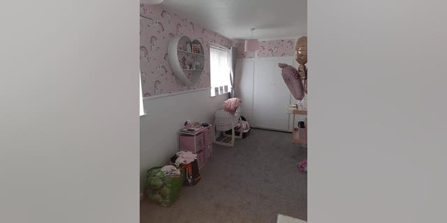 The new mom iniitally decorated the nursey pink, pictured.