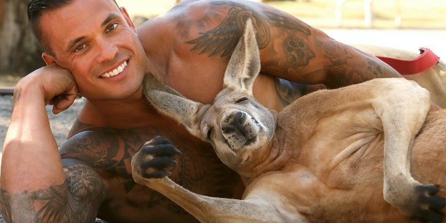 MIck, seen here with Jack the kangaroo, is one of many firefighters featured in one of the 2021 editions.