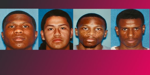 Mugshots, left to right, for Jaqwa Styles, 19, Julio Nieves, 19, Obbie Johnson, 30, and Jeremiah McDonald, 18.