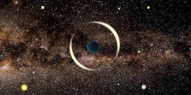 An artist's impression of a gravitational microlensing event by a free-floating planet. Credit: Jan Skowron / Astronomical Observatory, University of Warsaw