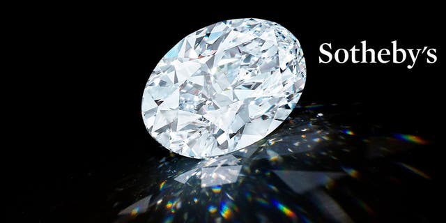 The 102.39-carat D Color Flawless Oval Diamond. (Sotheby's) 