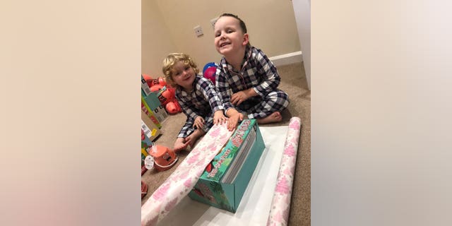 Pippa (right), seen here with sister Zara, is hoping to make 200 care packages before Christmas.