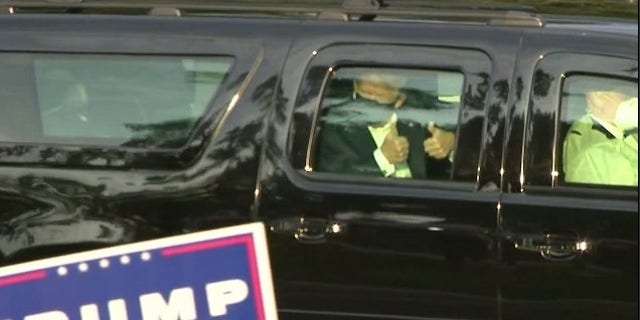 President Trump drive-by Walter Reed Hospital