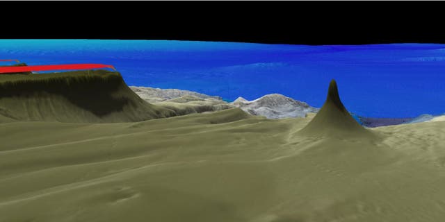 "Recientemente descubierto, un arrecife separado de 500 metros de altura se une a los otros siete grandes arrecifes separados al norte de la Gran Barrera de Coral." el Schmidt Ocean Institute explica