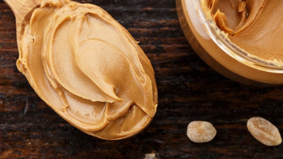 Peanut butter on a spoon