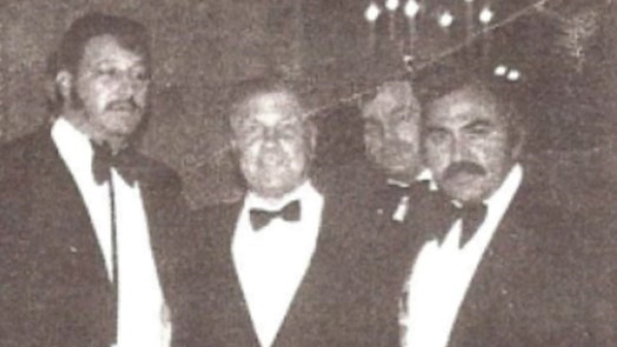 Ralph Natale, on the far right, with Jimmy Hoffa. 