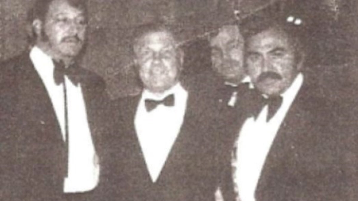Ralph Natale, on the far right, with Jimmy Hoffa.