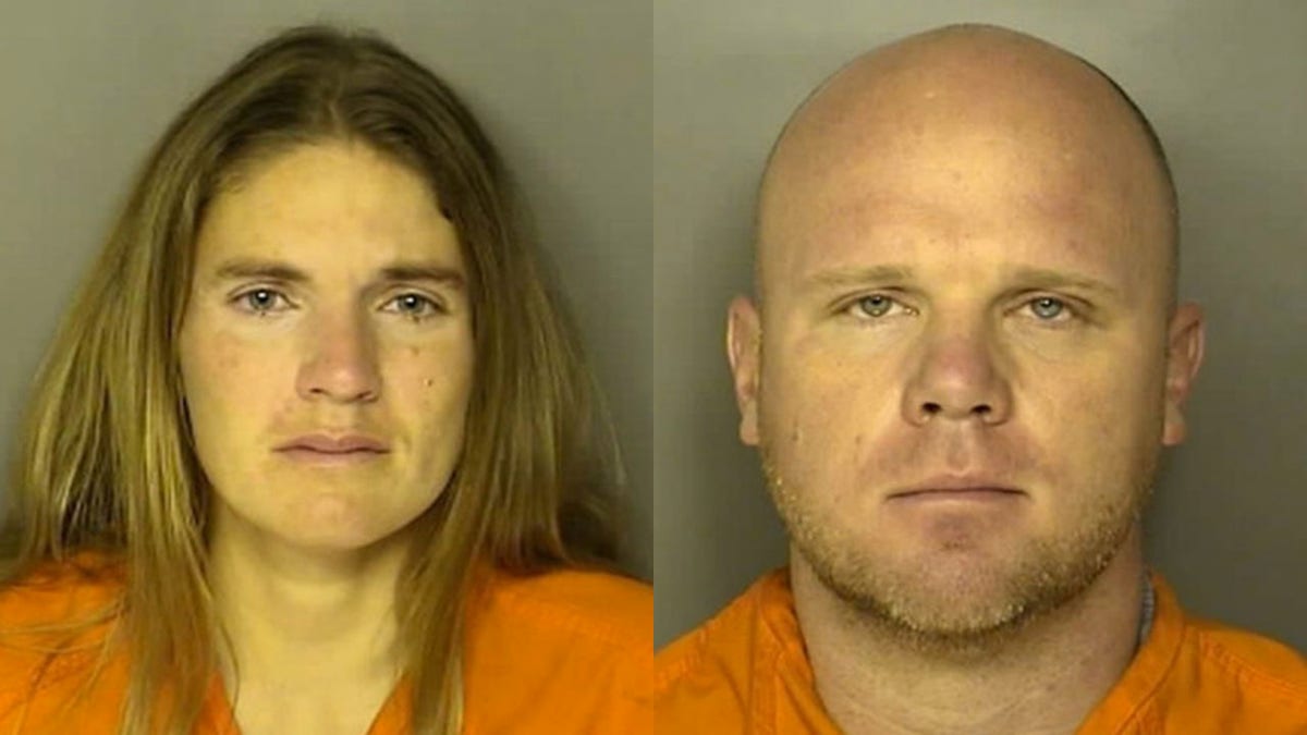 Mugshots for Meagan Marie Jackson,35, and Deputy Horry County Coroner Christopher Dontell.  