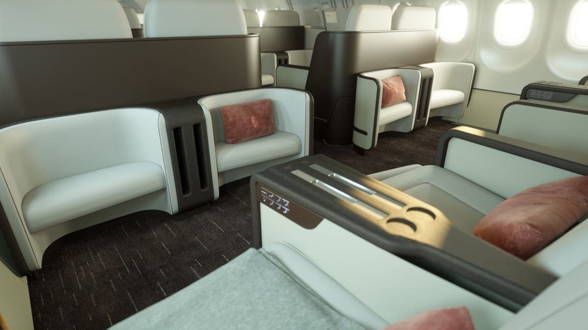 The NEW Airbus A321neo-LR jet has been customized with a 48-seat interior. (Four Seasons Hotels and Resorts)