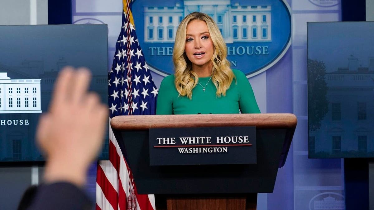 White House press secretary Kayleigh McEnany speaks during a briefing at the White House in Washington, Friday, Nov. 20, 2020. (AP Photo/Susan Walsh)