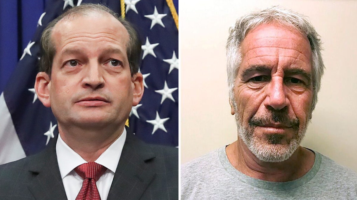 Alex Acosta, left, a former U.S. attorney for the Southern District of Florida, has faced scrutiny over a plea deal negotiated with Jeffrey Epstein, a financier who faced sex-crime charges.