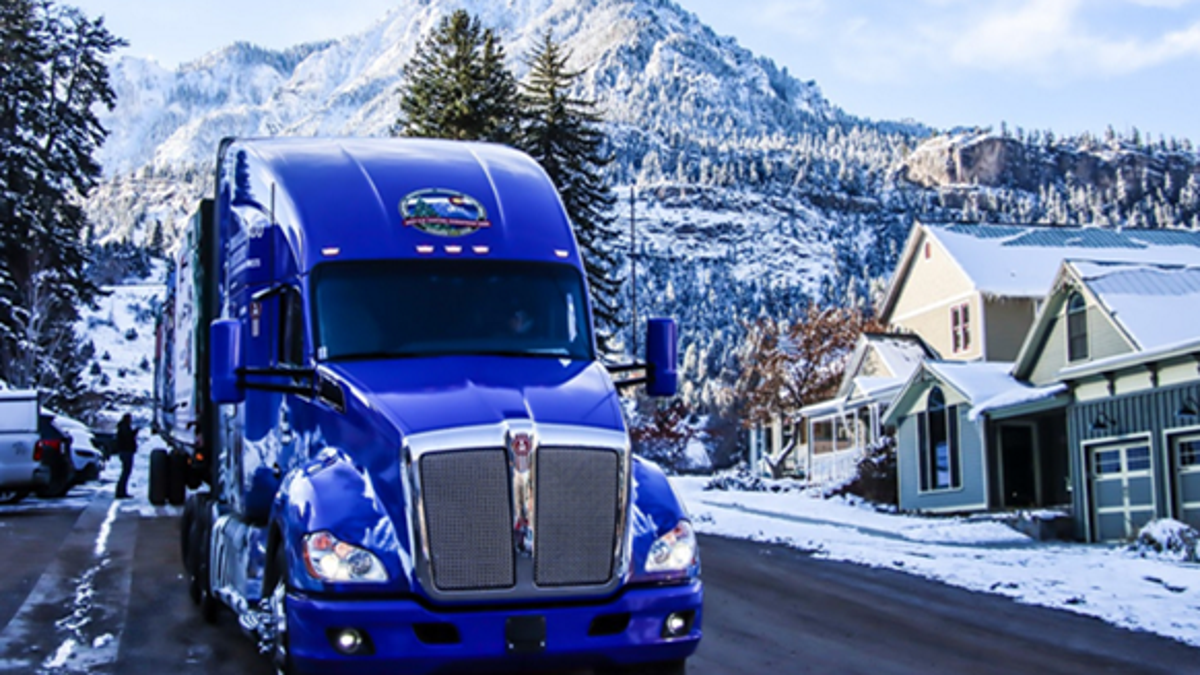 The truck traveling through Ouray, Colorado on November 11. Photo credit: James Edward Mills