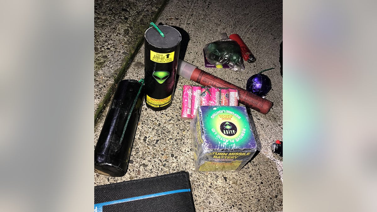 Unified Command released a photo showing the commercial-grade fireworks seized from Beecher at the time of his arrest.