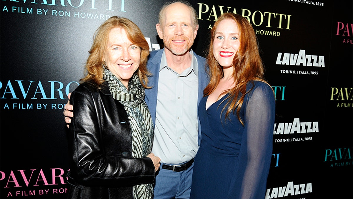 Cheryl Howard, Ron Howard and Paige Howard attend Special Red Carpet Screening Of Ron Howard's Documentary 'Pavarotti' at iPic Theater on May 28, 2019, in New York.