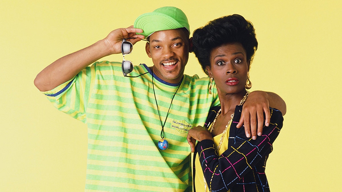 Will Smith wears a striped shirt with on-screen mother Janet Hubert