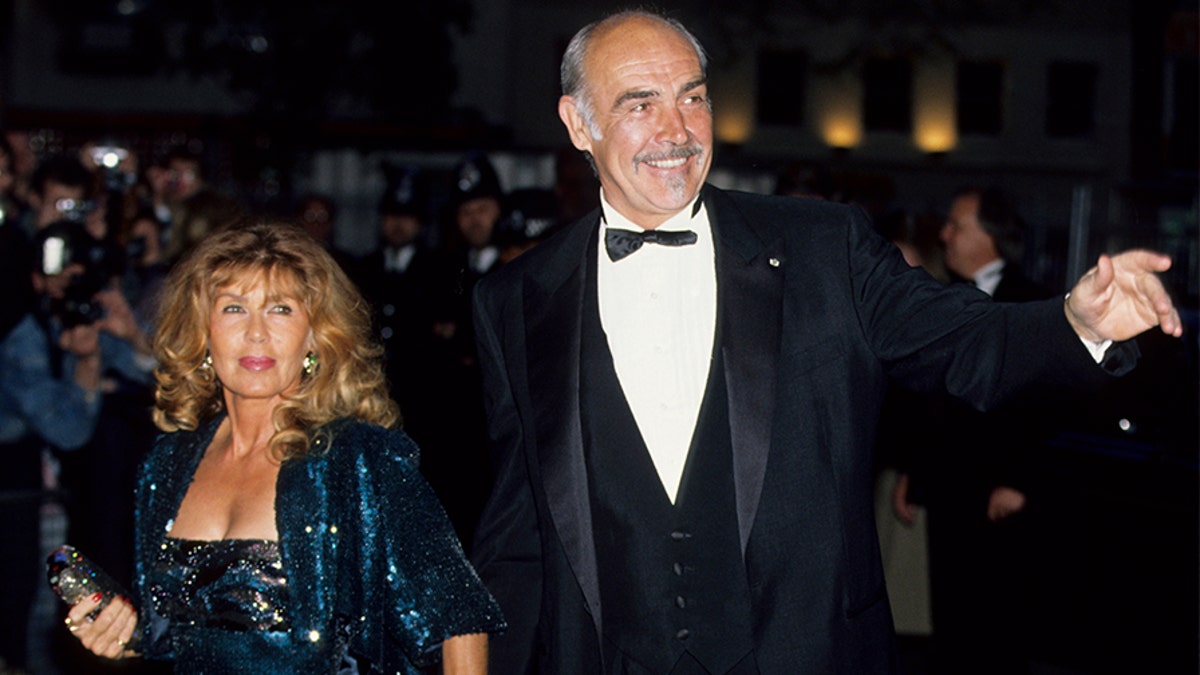 Sean Connery and his wife Micheline Roquebrune attend a premiere in London, circa 1990. Micheline said the family is bringing Connery back to Scotland as it was 'his final wish.'